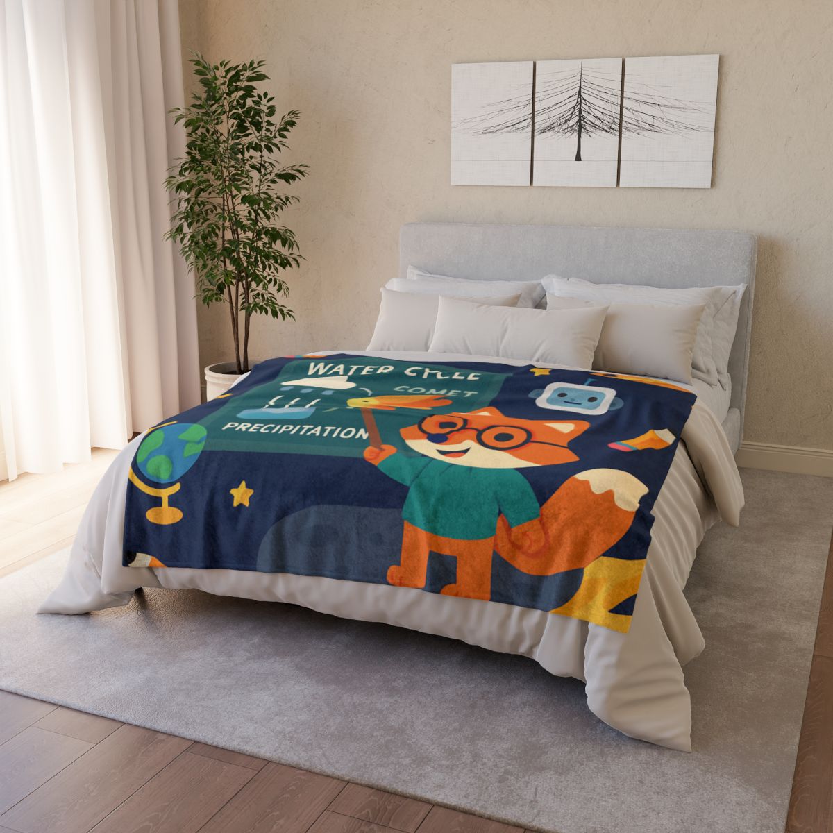 Comet Classroom With Professor Fox trendy patterned blankets