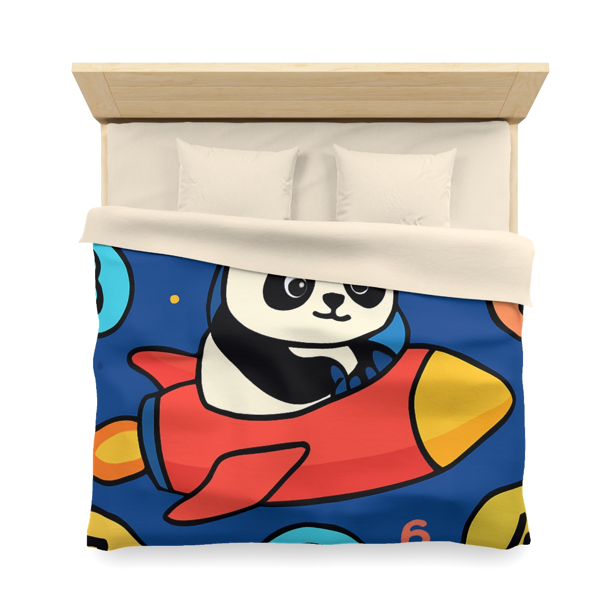 Rocket Panda And The Number Planets soft comforter duvets