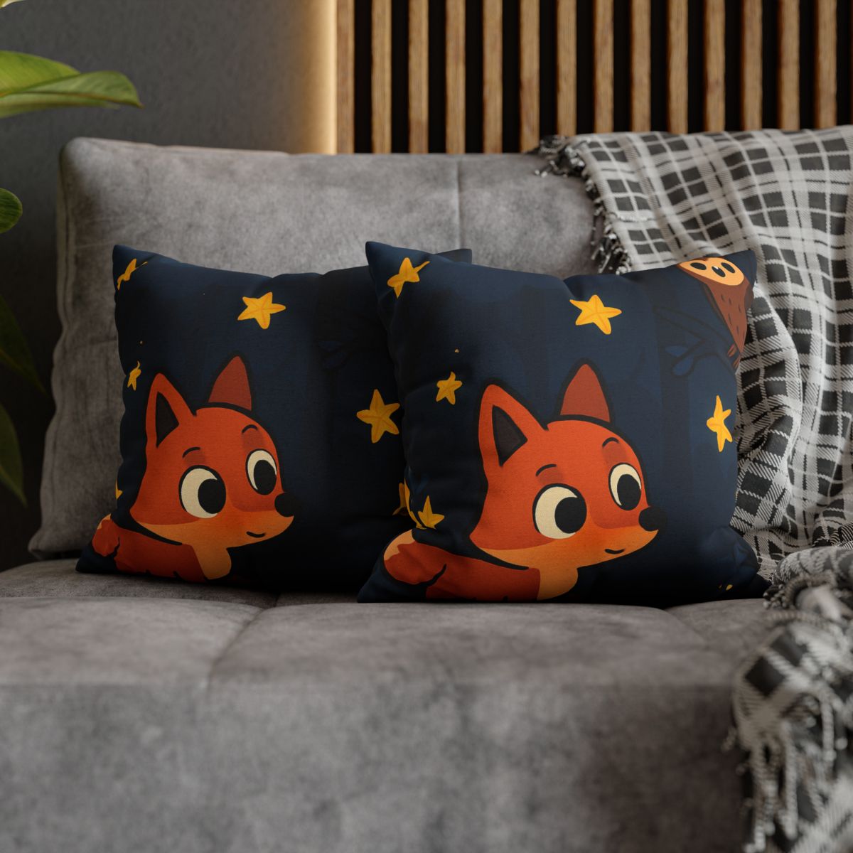 Cosmic Forest Fox personalized pillow covers