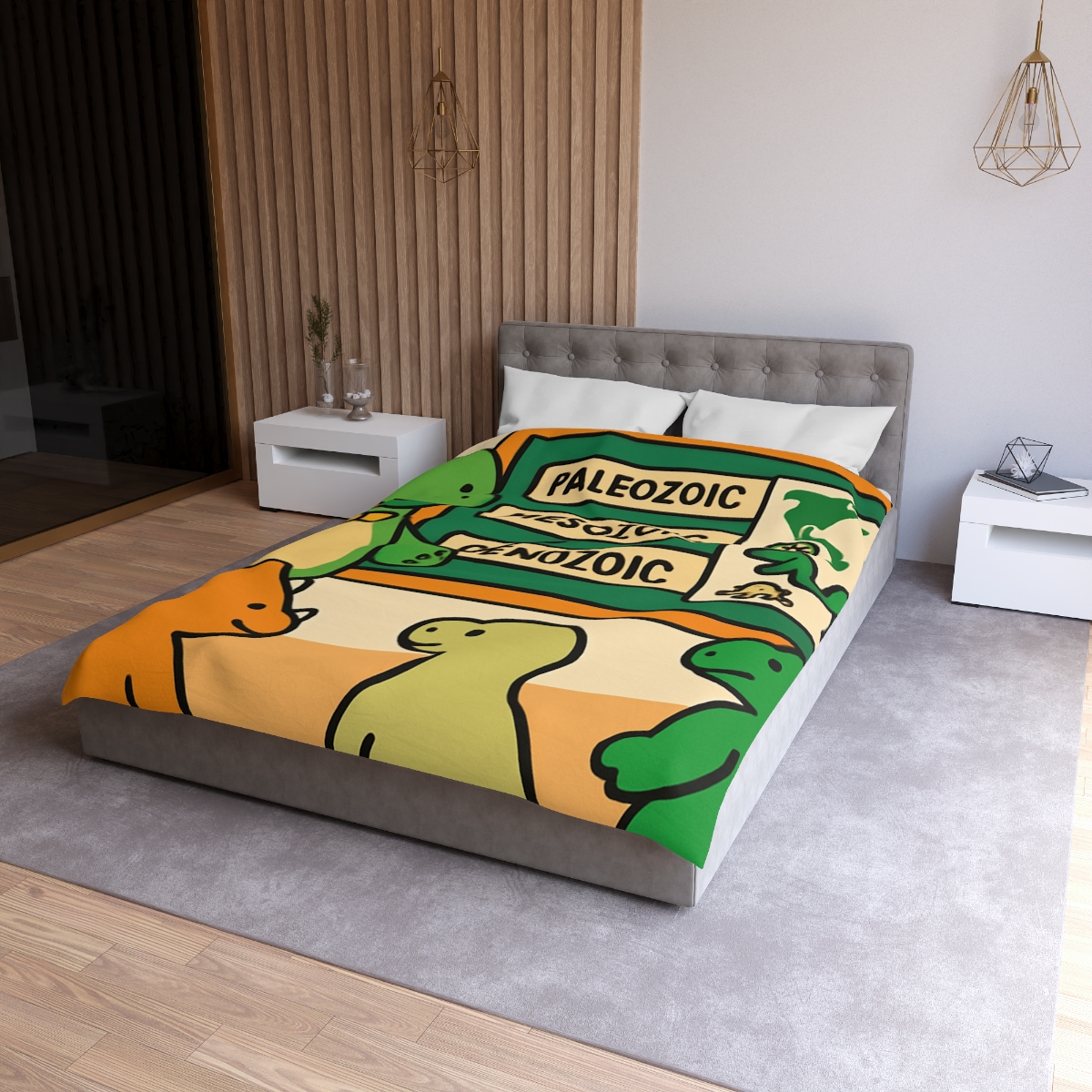 Time Traveling Dino Classroom unique patterned duvets