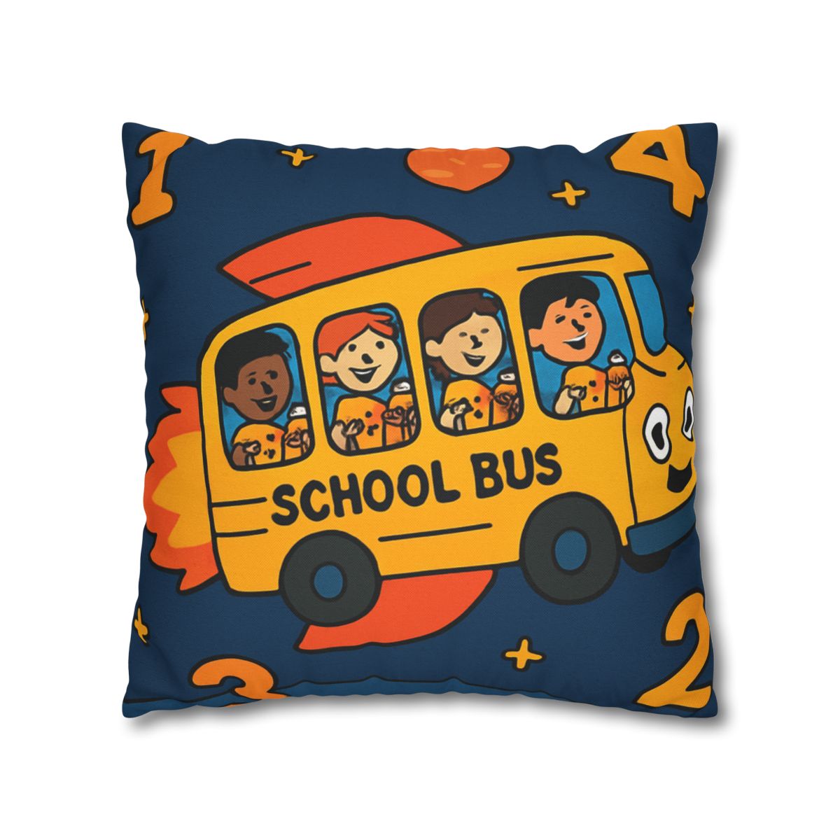 Rocket School Bus To Planet Math stylish decorative pillowcases