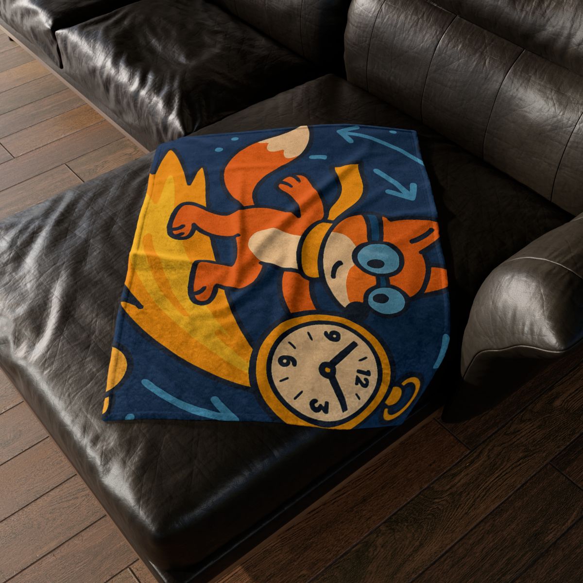 Time Traveling Comet Fox designer printed blankets