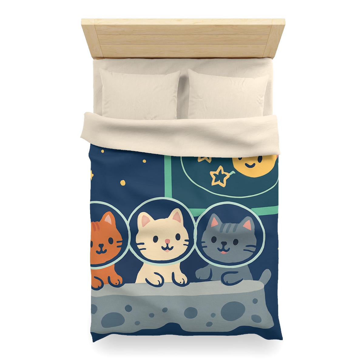 Comet Classroom For Curious Kittens designer printed duvets
