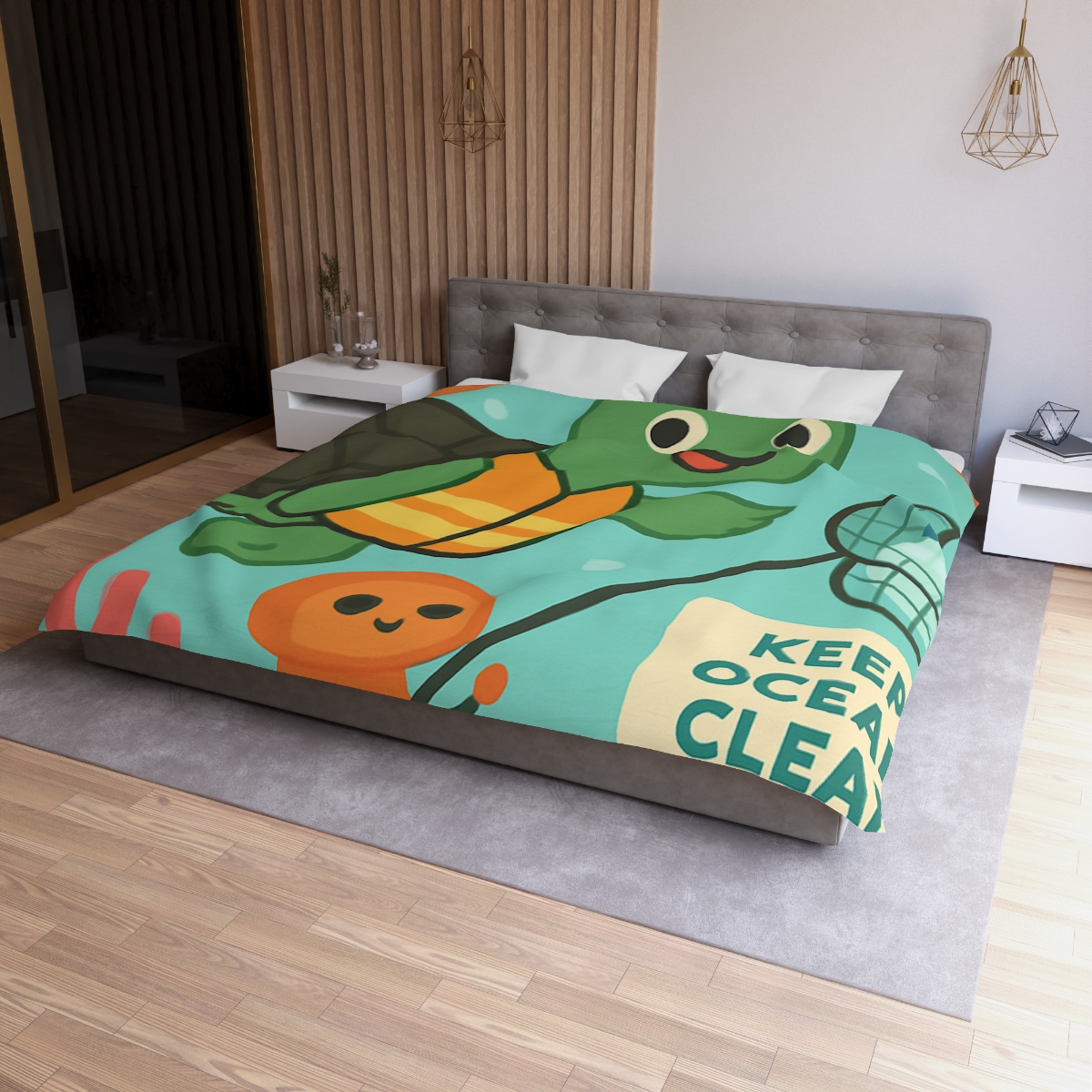 Coral Cleanup Turtle Patrol soft comforter duvets