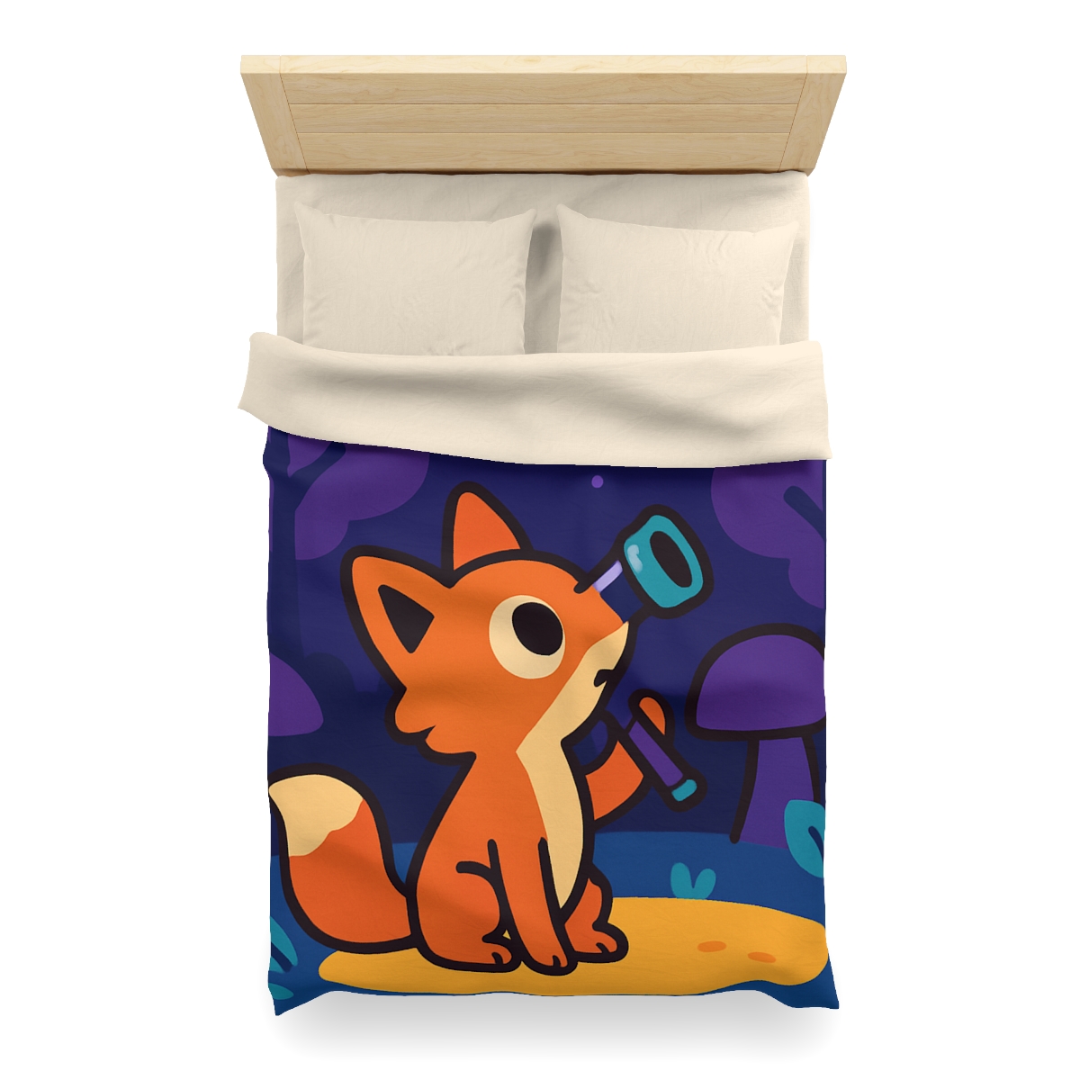 Nebula Forest Fox designer printed duvets