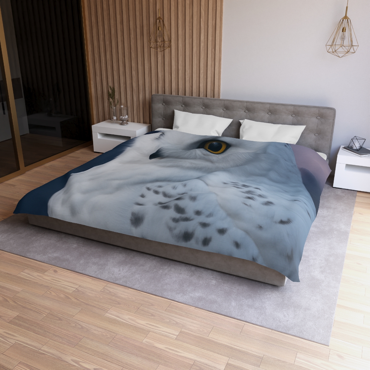 Twilight Watcher Snowy Owl warm winter duvets