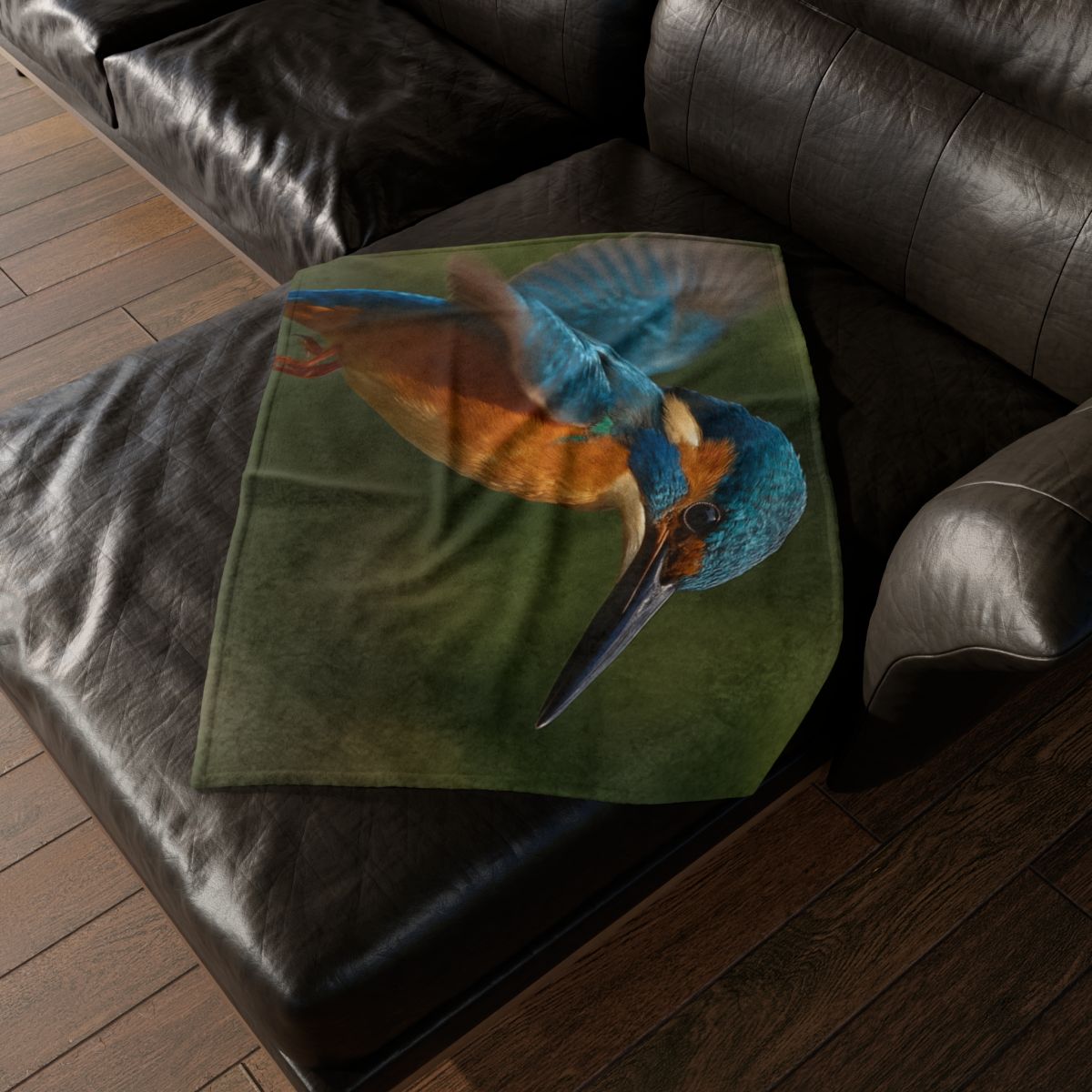 Kingfisher Sapphire Dive stylish throw blankets