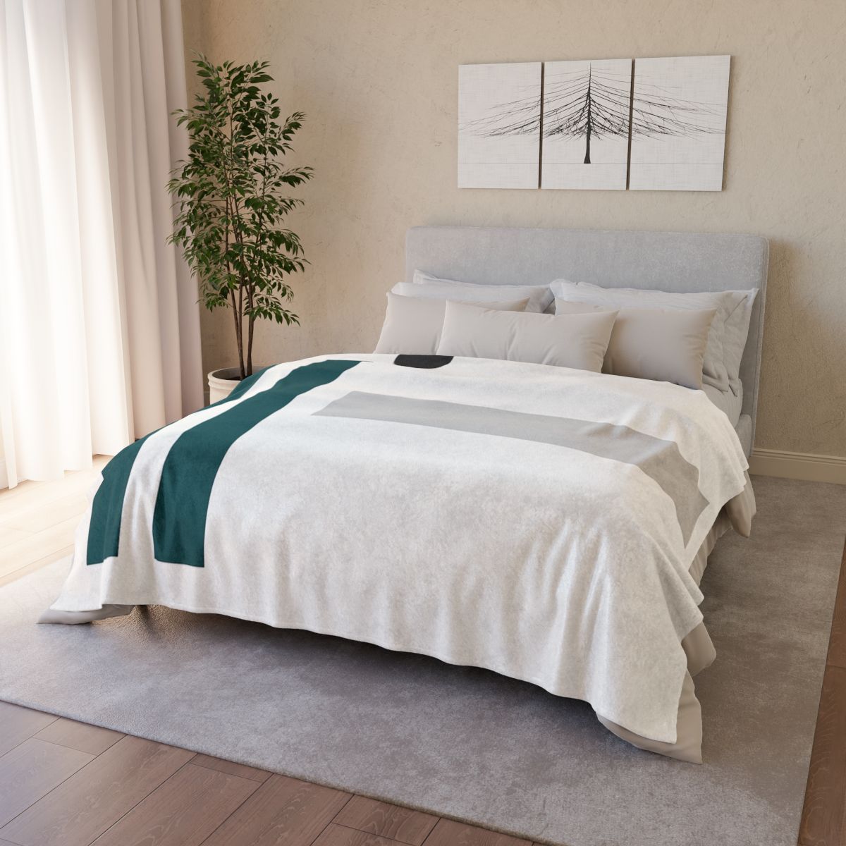 Silent Transit Rectangles designer printed blankets