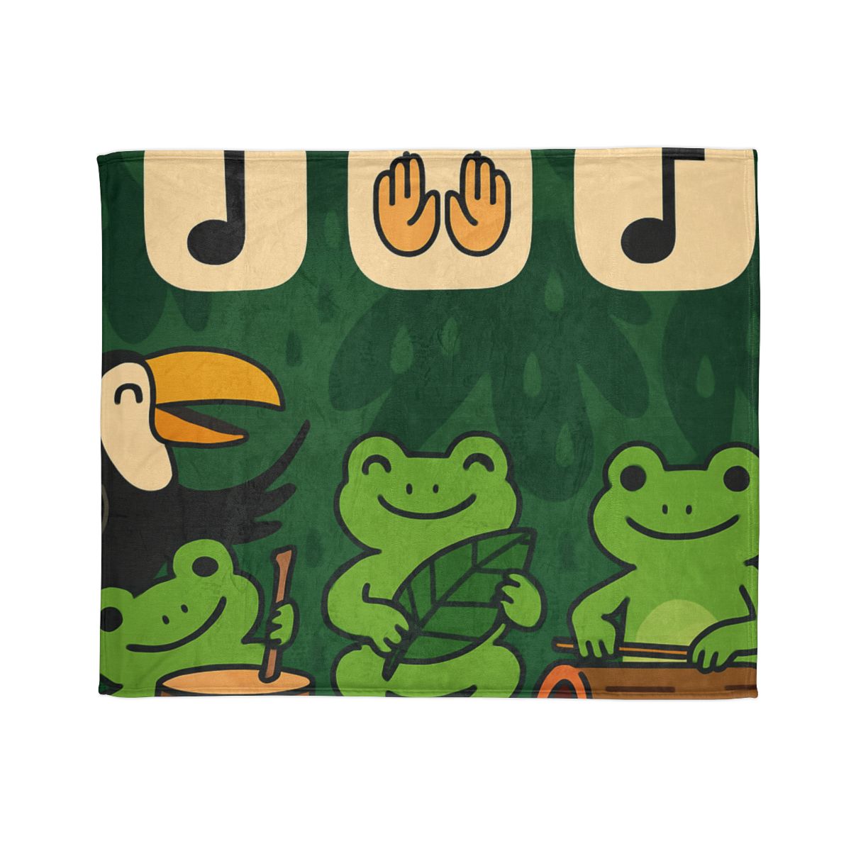 Jungle Rain Rhythm With The Frog Band soft fleece blankets