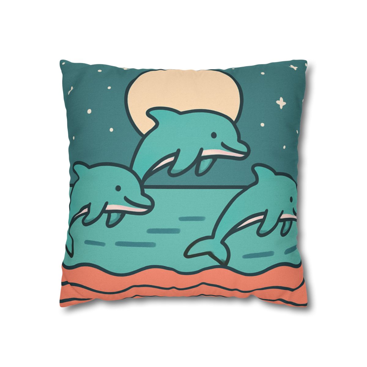 Moonlight Dolphin Parade trendy patterned pillow cases