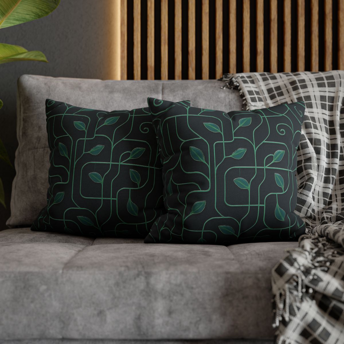 Vine Circuit Lattice designer print pillow cases