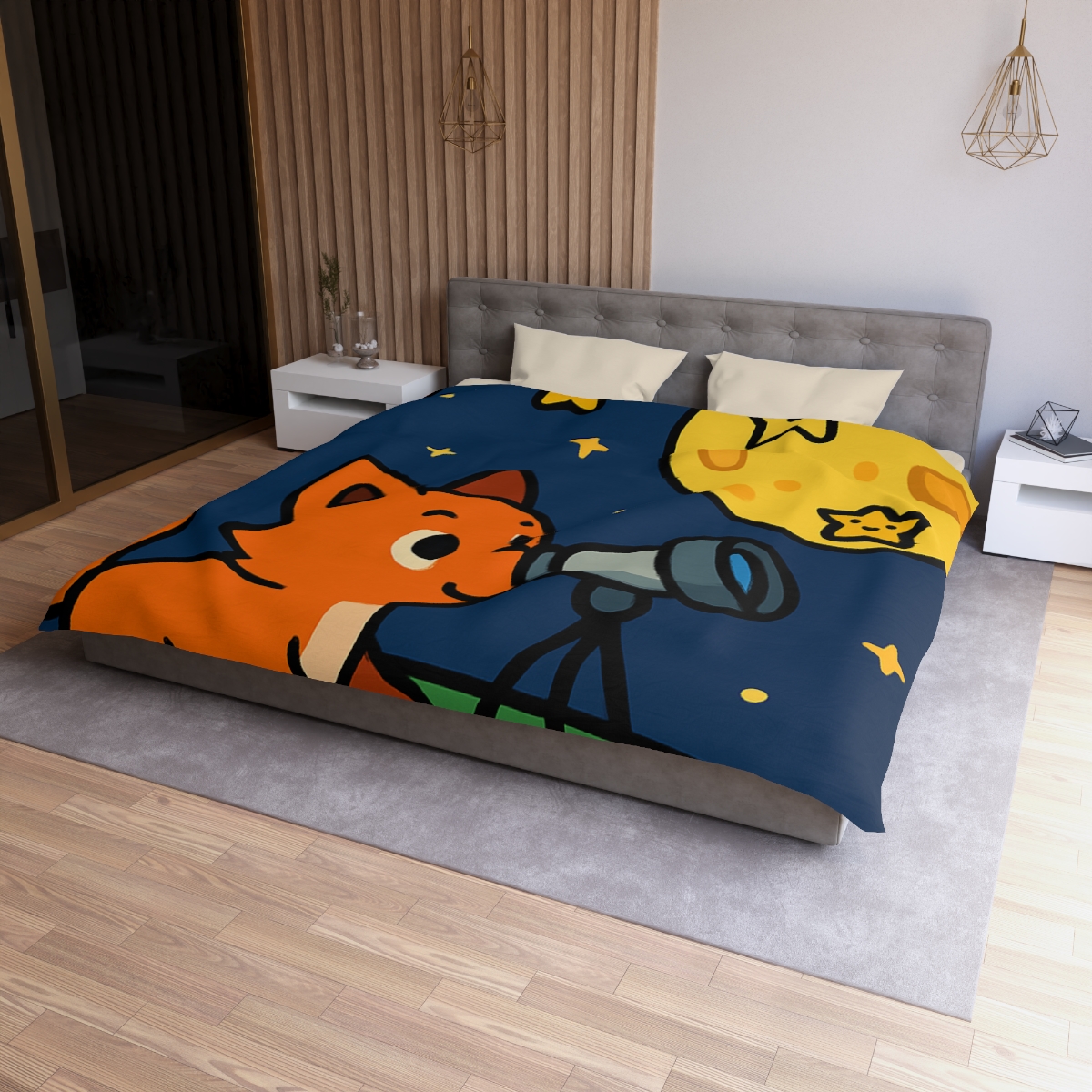 Stargazer Fox In The Moon Meadow warm winter duvets