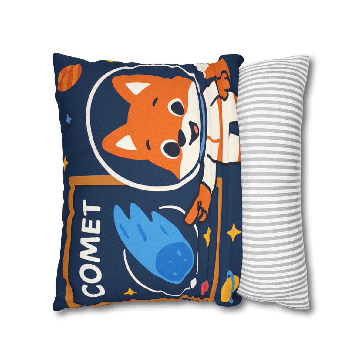 Comet Classroom With Curious Space Fox soft cotton pillow cases