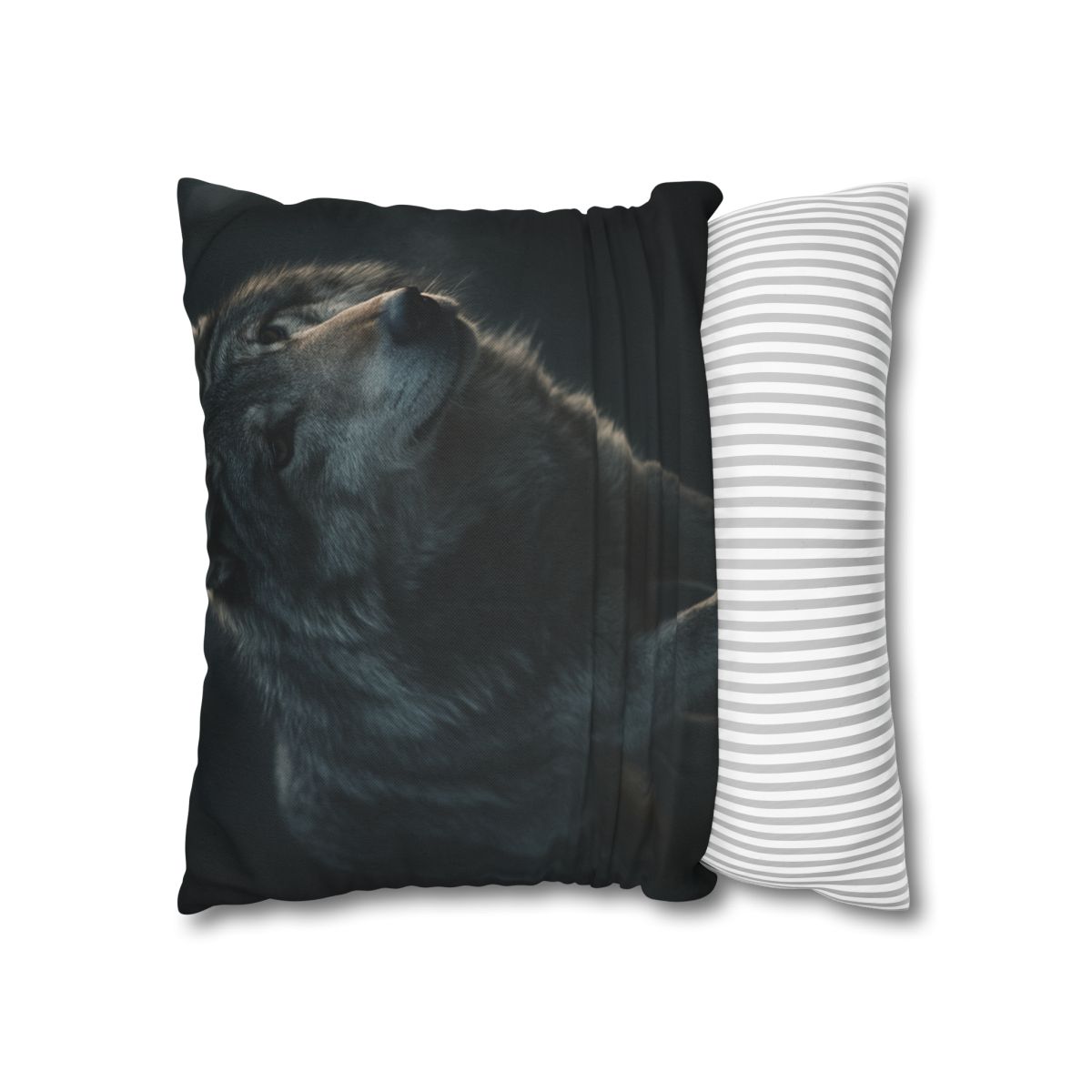 Moonlit Sentinel Gray Wolf personalized pillow covers