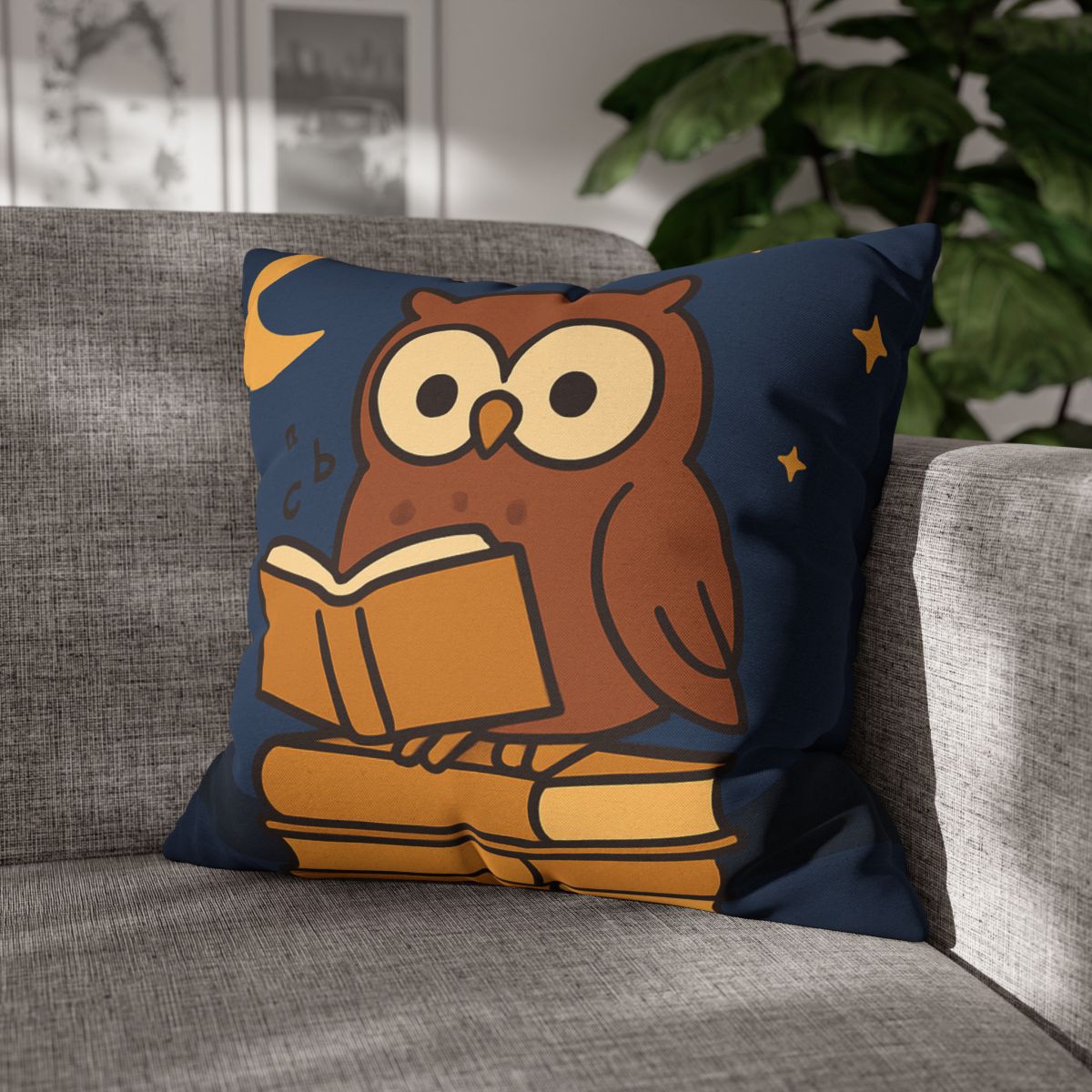 Moonlight Owl Library soft cotton pillow cases