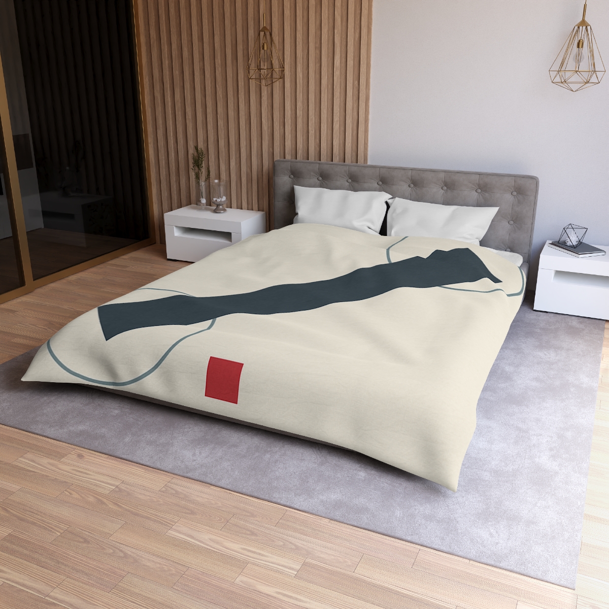 Diagonal Bar With Twin Orbits stylish duvet covers