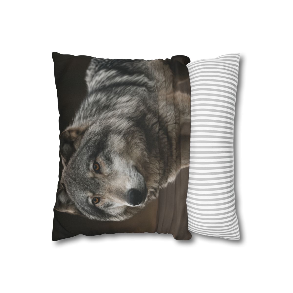 Silver Gaze Gray Wolf personalized pillow covers