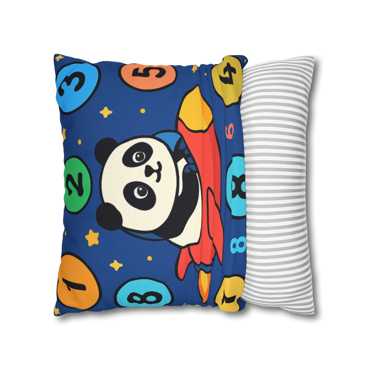 Rocket Panda And The Number Planets designer print pillow cases