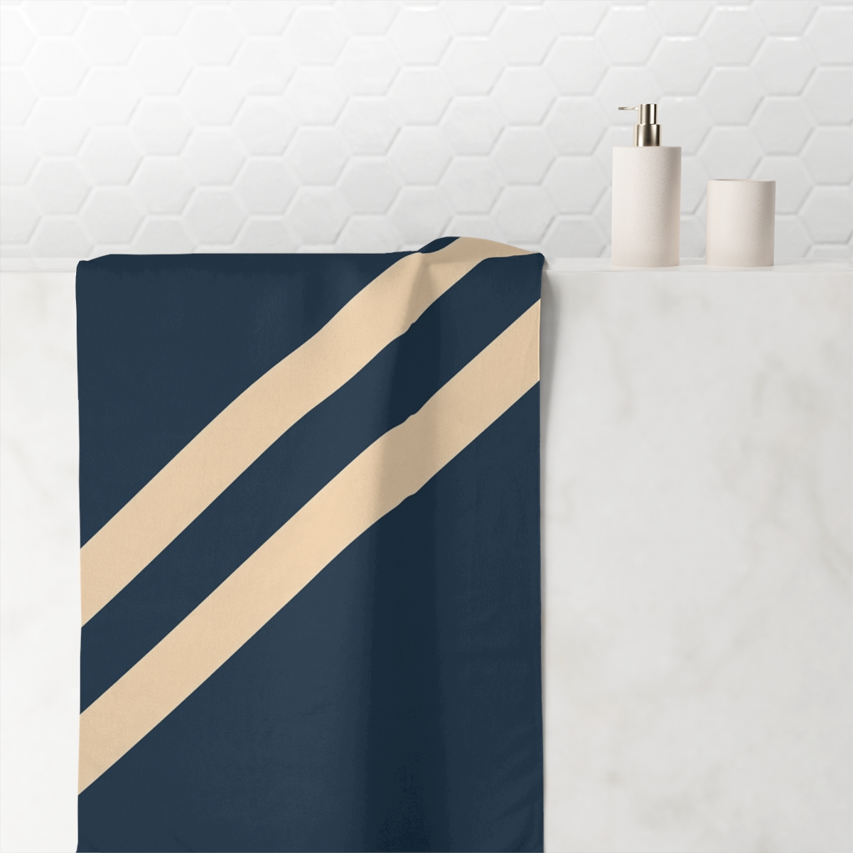 Sparse Diagonal Stripe Pair personalized bath towels