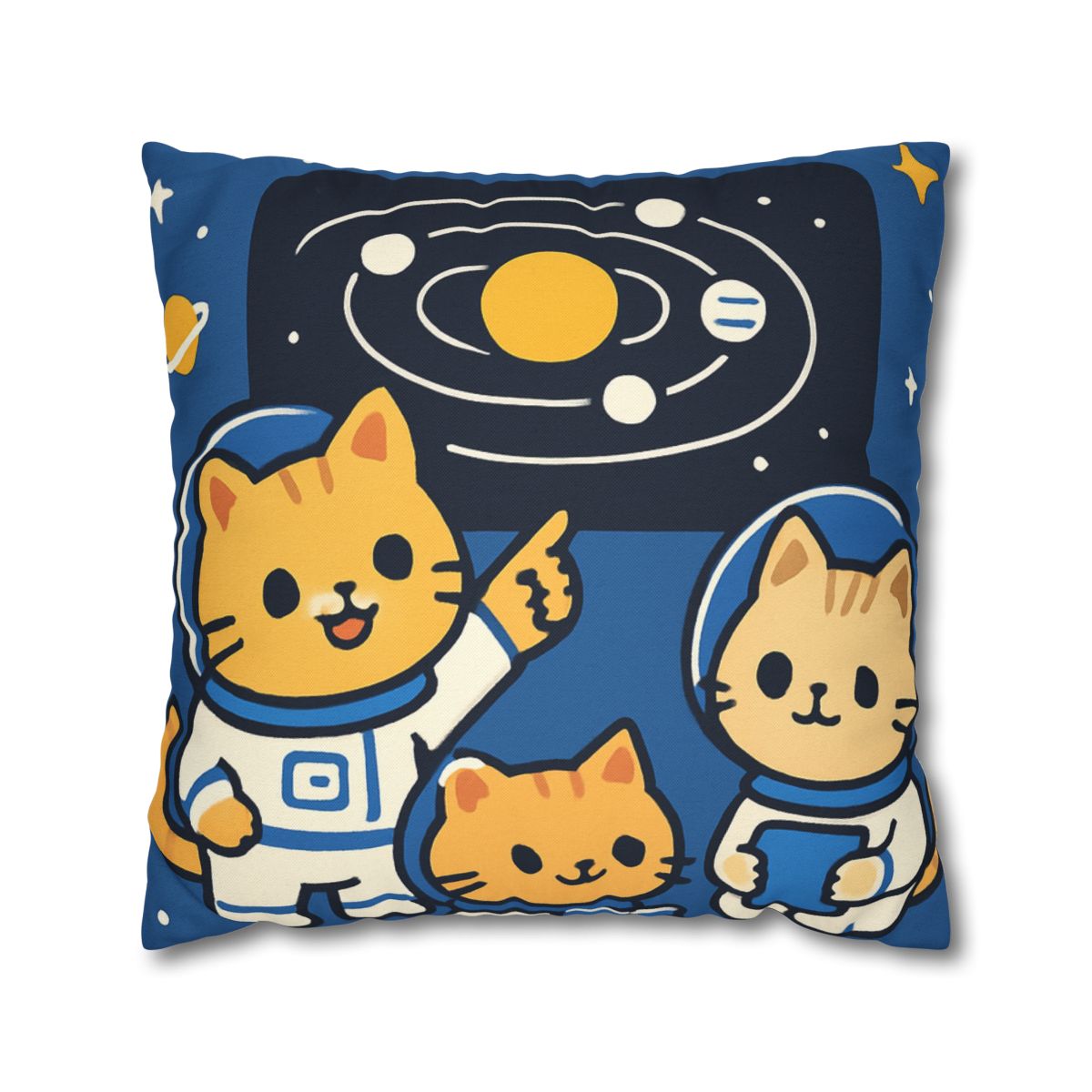 Space School For Curious Cats soft cotton pillow cases