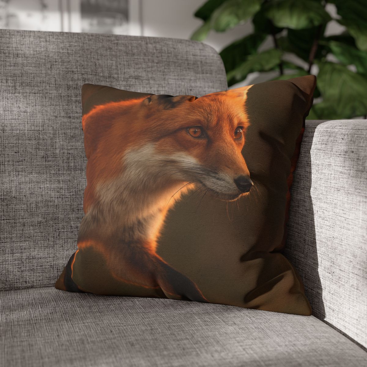 Crimson Whisper Red Fox personalized pillow covers