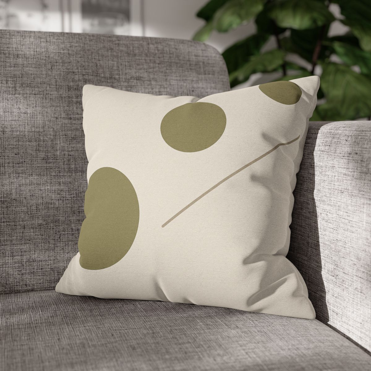 Triad Of Circles With Open Line soft cotton pillow cases