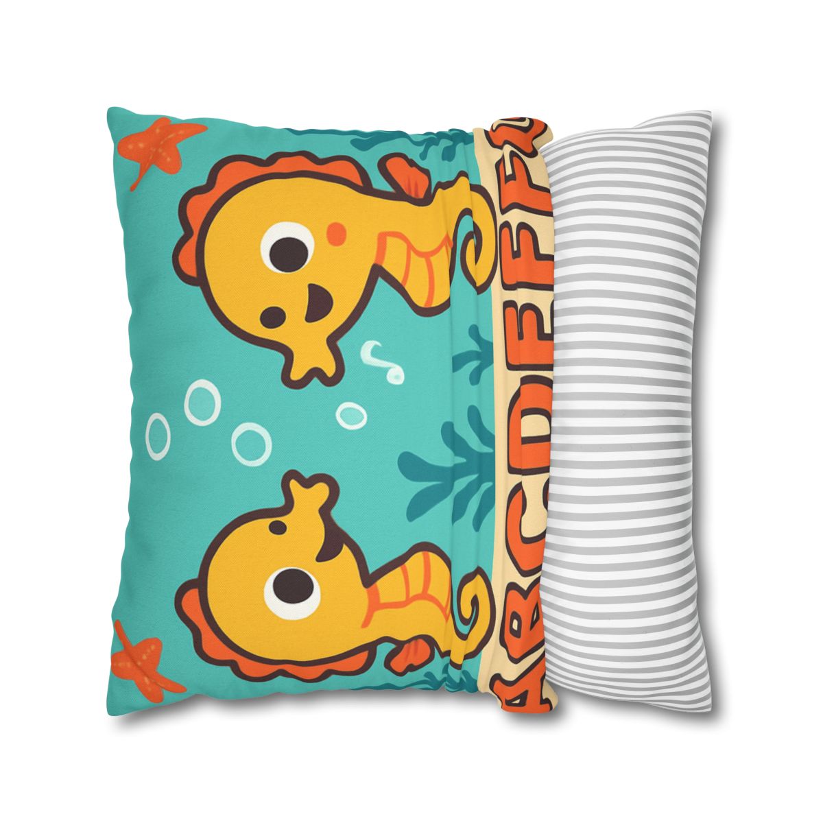 Underwater Alphabet Reef With Singing Seahorses personalized pillow covers