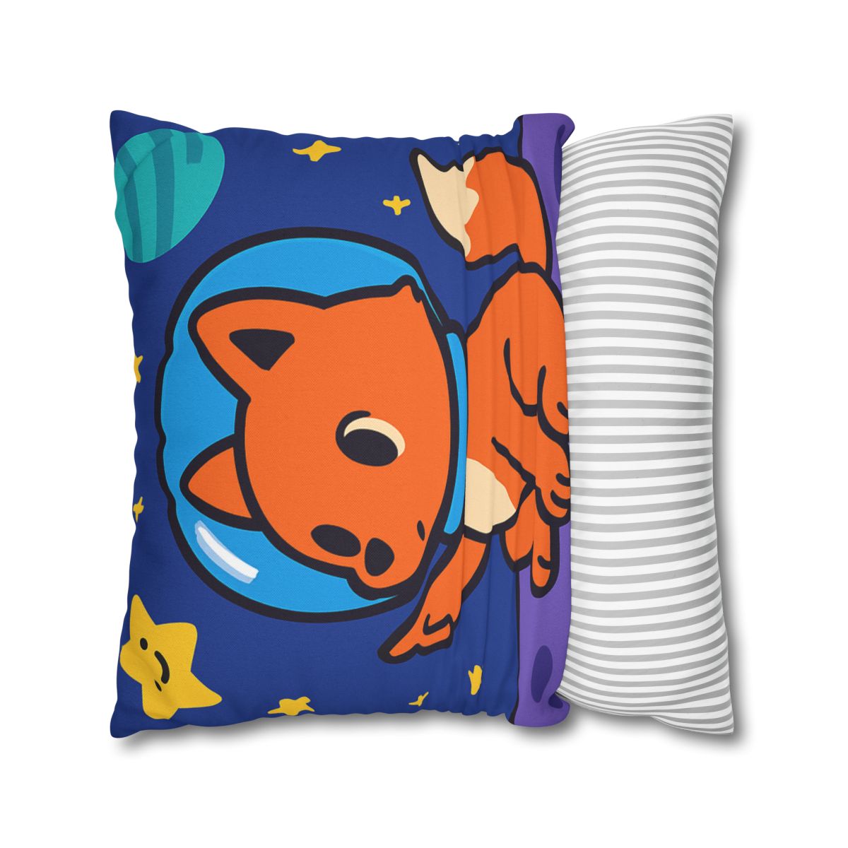 Stargazing Space Fox designer print pillow cases