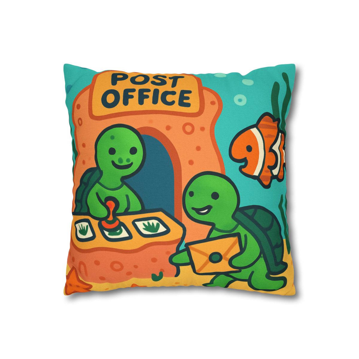 Coral Reef Post Office Run By Sea Turtles soft cotton pillow cases