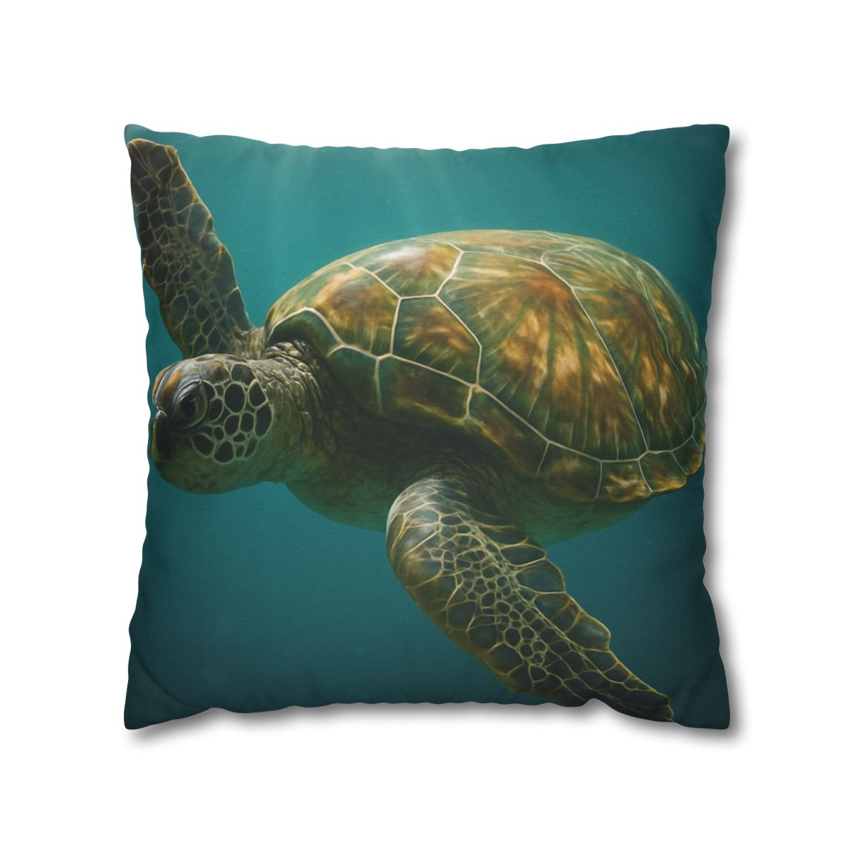 Gilded Drift Green Sea Turtle custom pillow cases