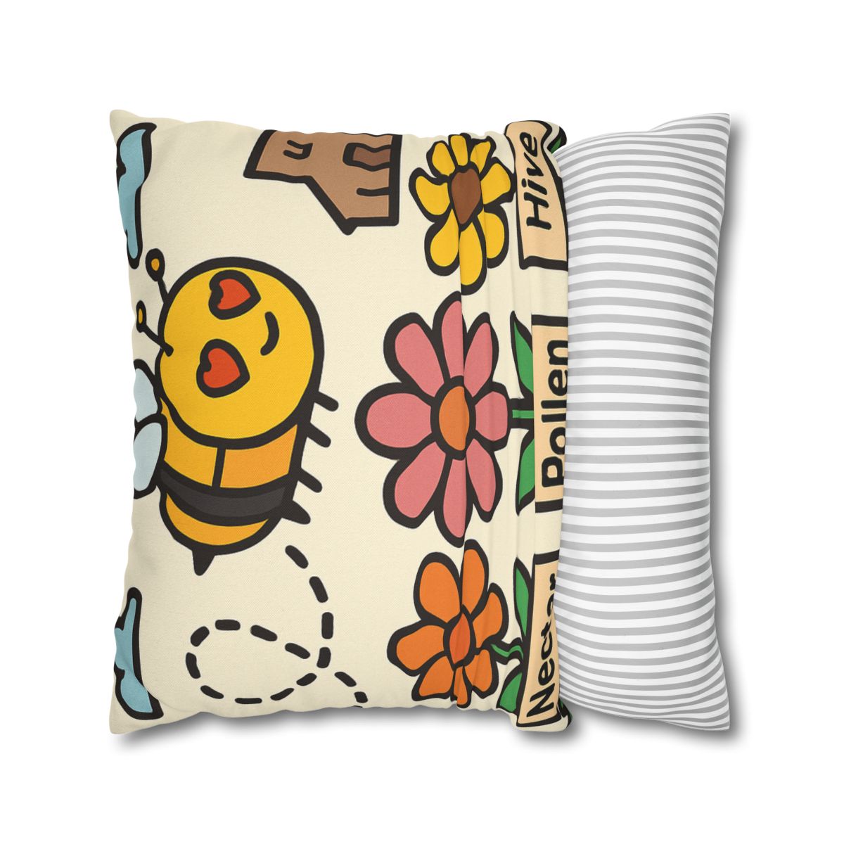 Robot Bee Pollination Map trendy patterned pillow cases
