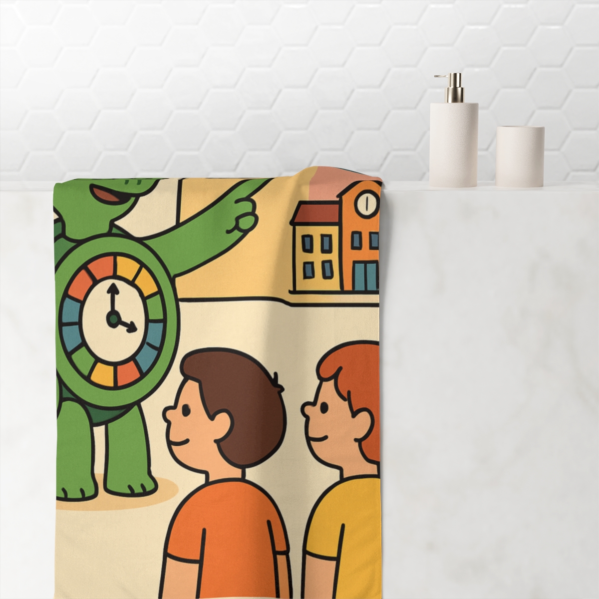 Time Traveling Turtle decorative home towels