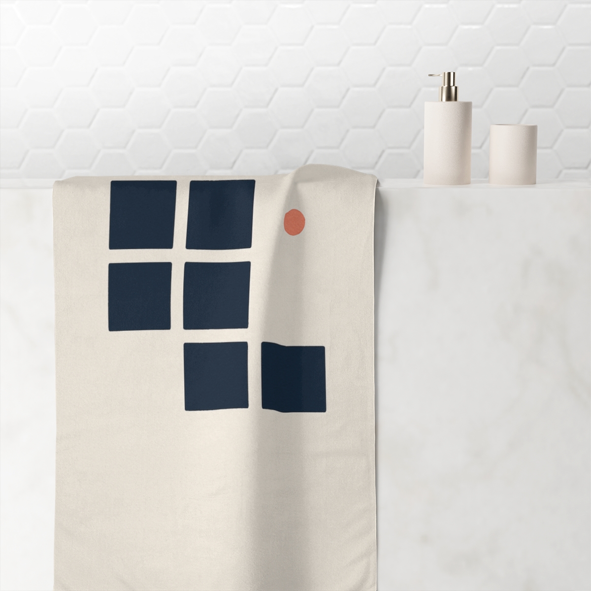 Offset Grid With Missing Corner trendy hand towels