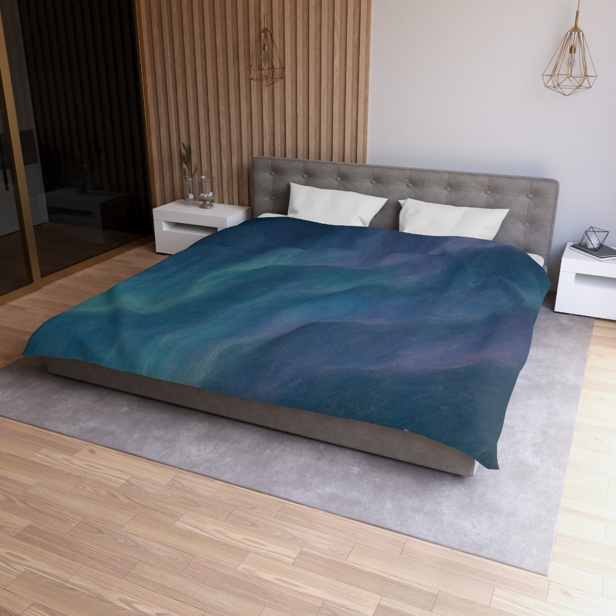 Aurora Tidal Veil designer printed duvets