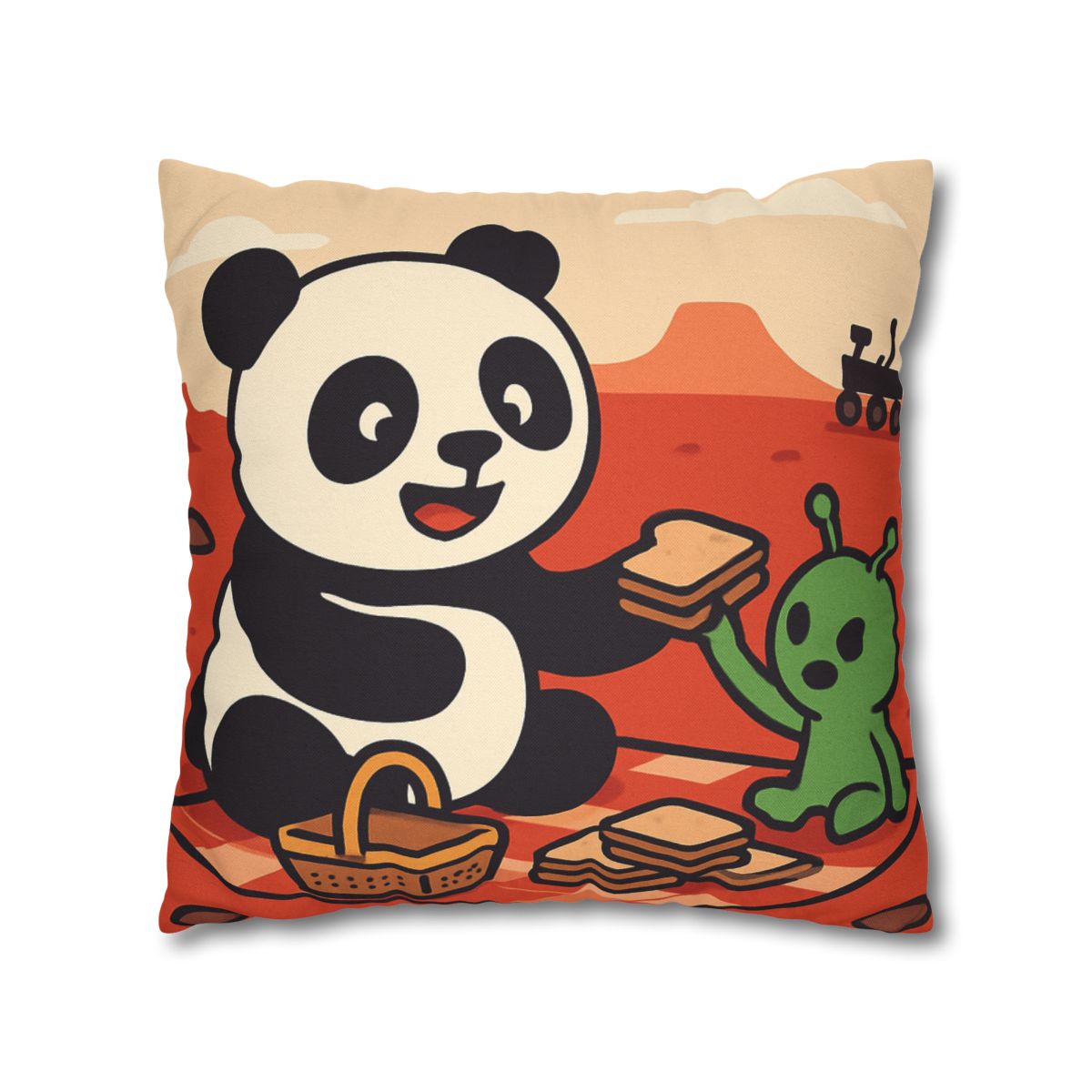 Martian Panda Picnic custom pillow cases