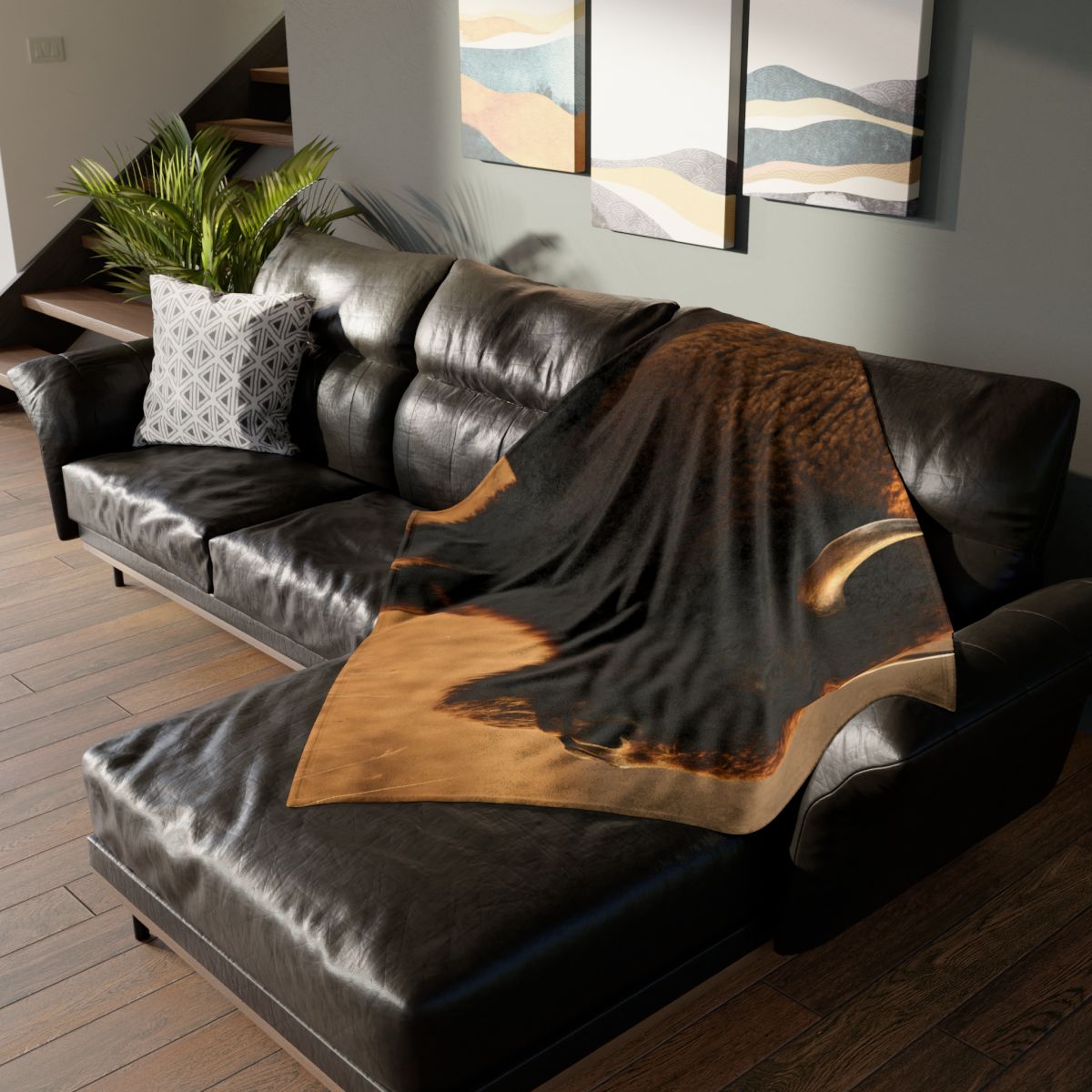 Prairie Thunder Bison stylish throw blankets