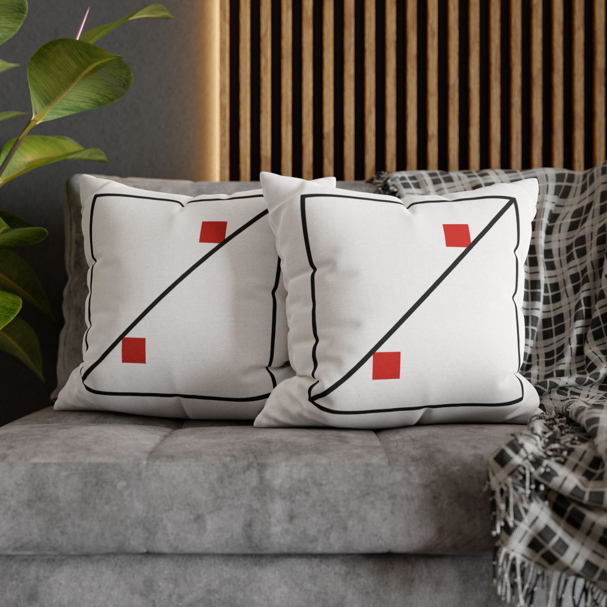 Diagonal Frame Split designer print pillow cases