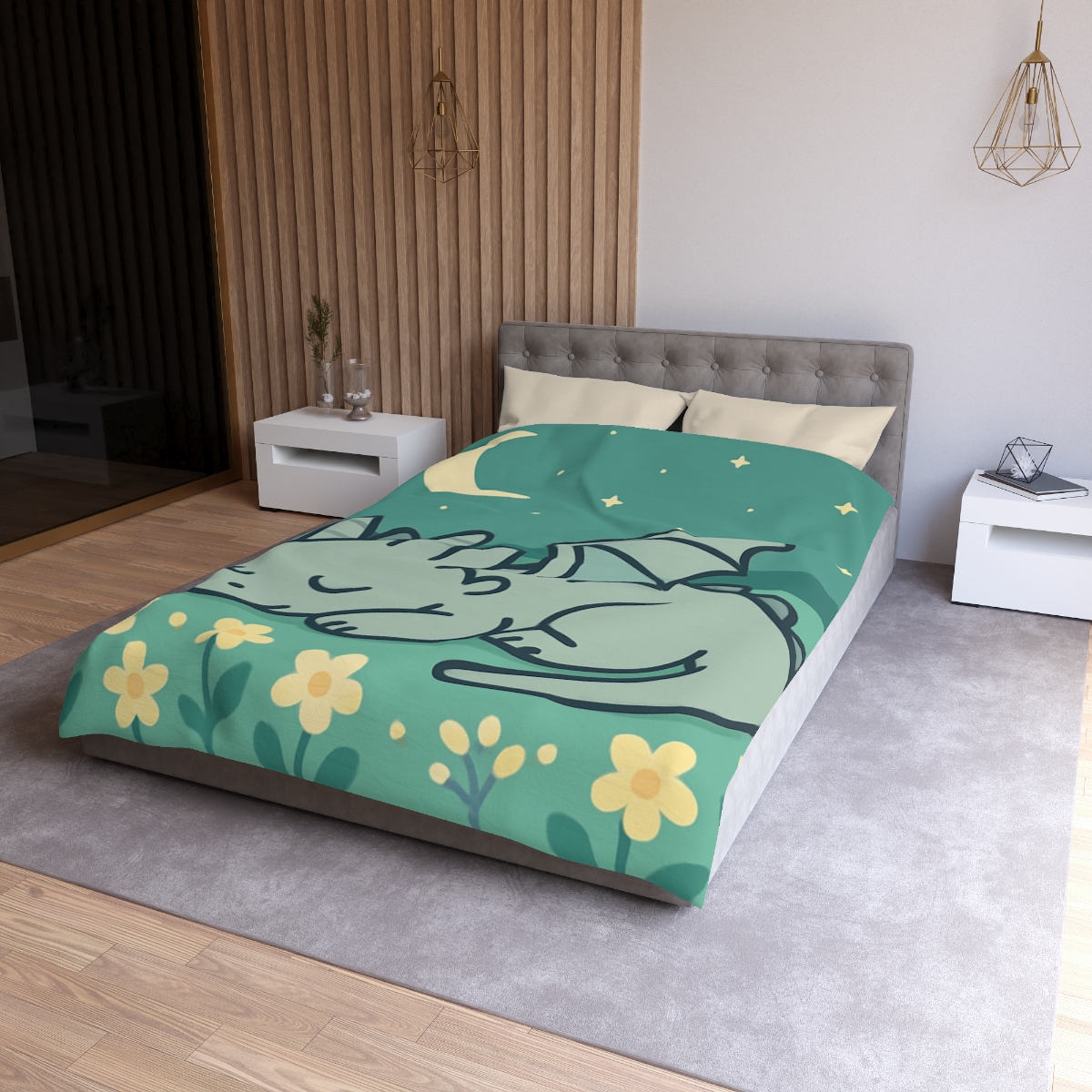 Moonlight Meadow Dragon stylish duvet covers