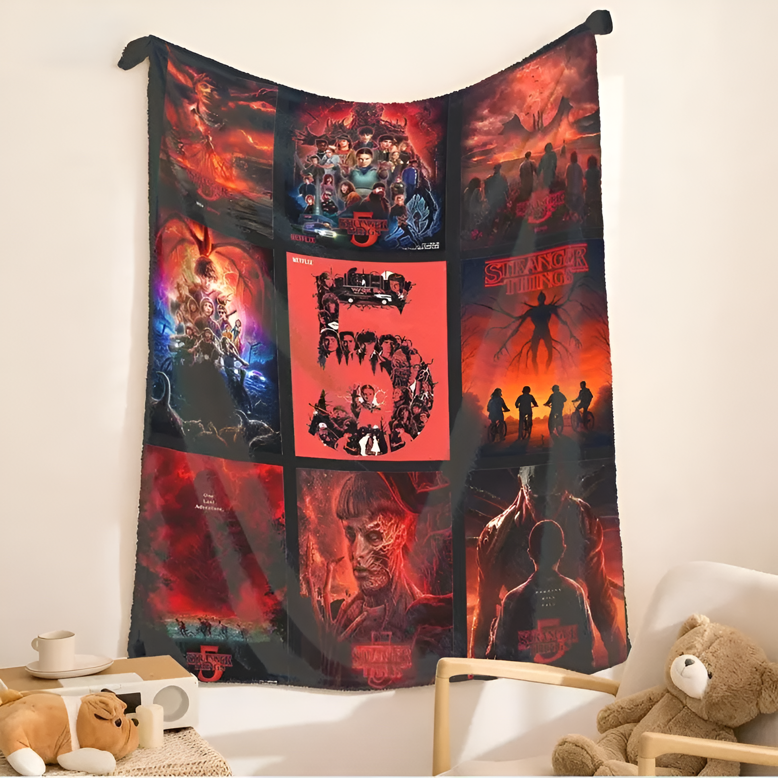 Stranger Things Season 5 Blanket Wrap Up the Final Battle – Stranger Things 5 Blanket, Where Courage Meets Comfort Super Soft Flannel Fleece,Christmas and Halloween Gifts Lightweight Cozy Plush for Sofa Couch Bed Travel.