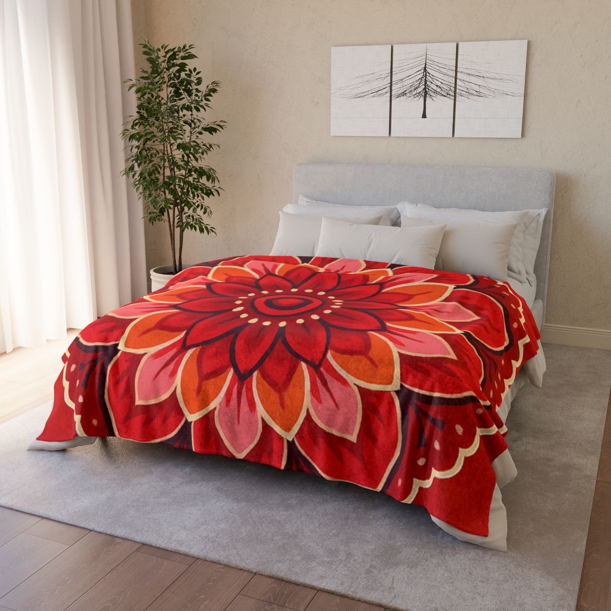 Bloom Burst Mandala unique gift blanketscustom blankets