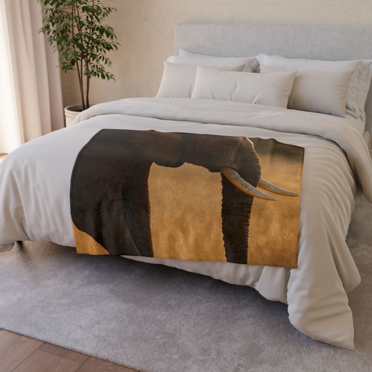 Gilded Horizon African Elephant unique gift blanketscustom blankets