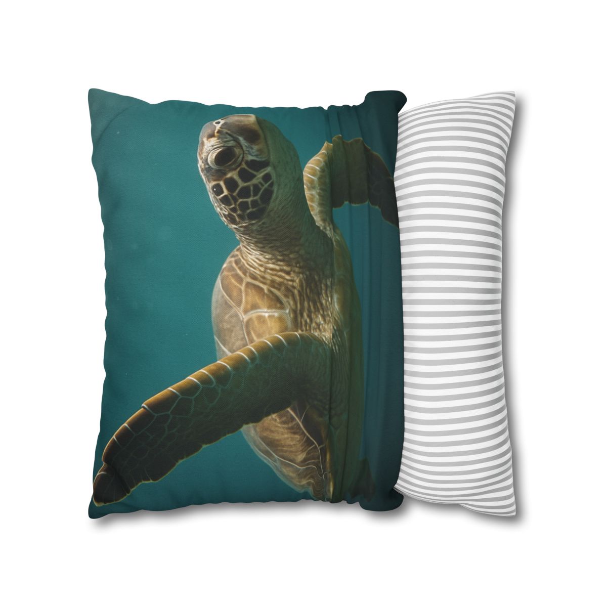 Nebula Glide Green Sea Turtle personalized pillow covers