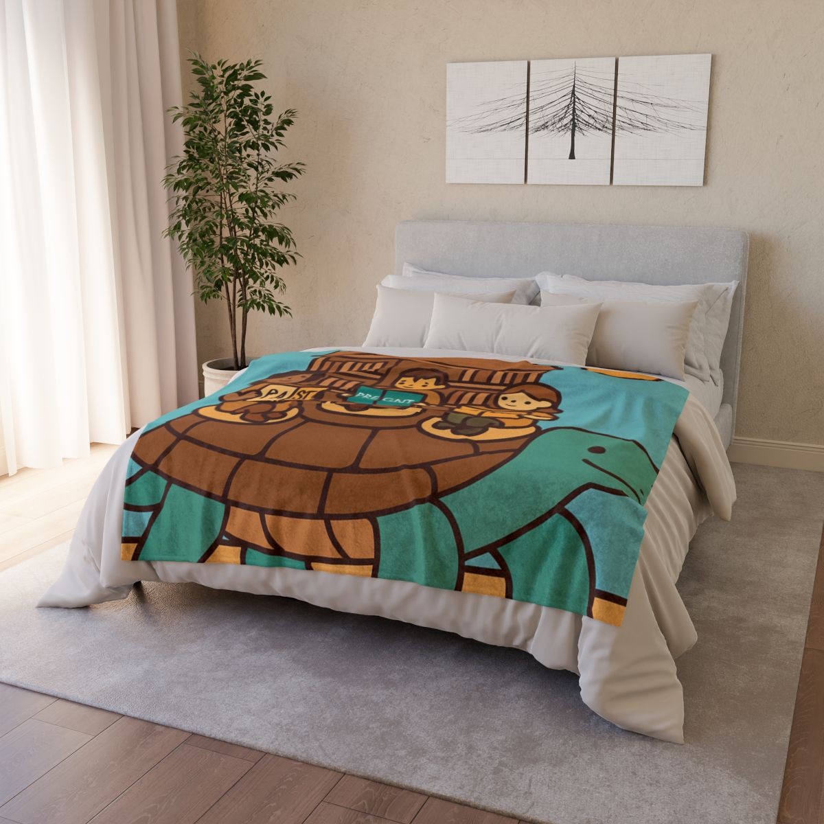 Time Traveling Turtle Library trendy patterned blankets