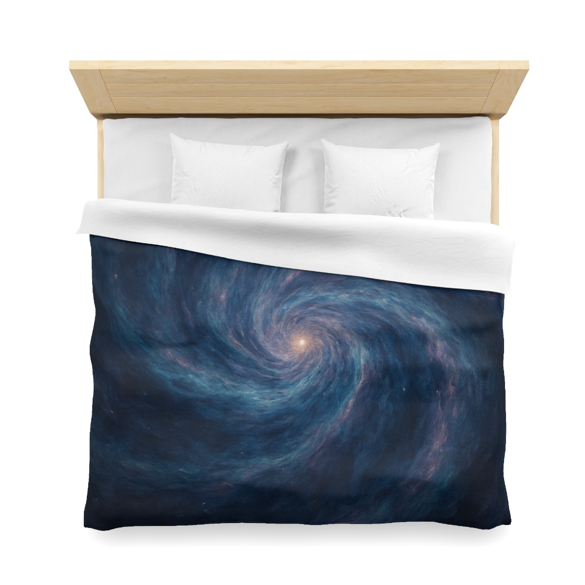 Nebula Spiral Haze designer printed duvets