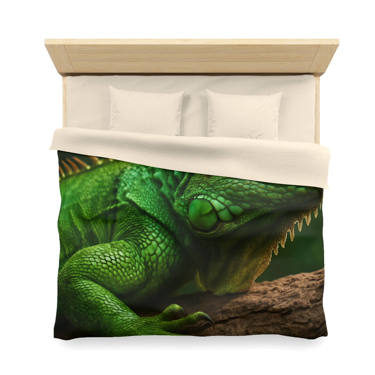 Emerald Gaze Green Iguana warm winter duvets