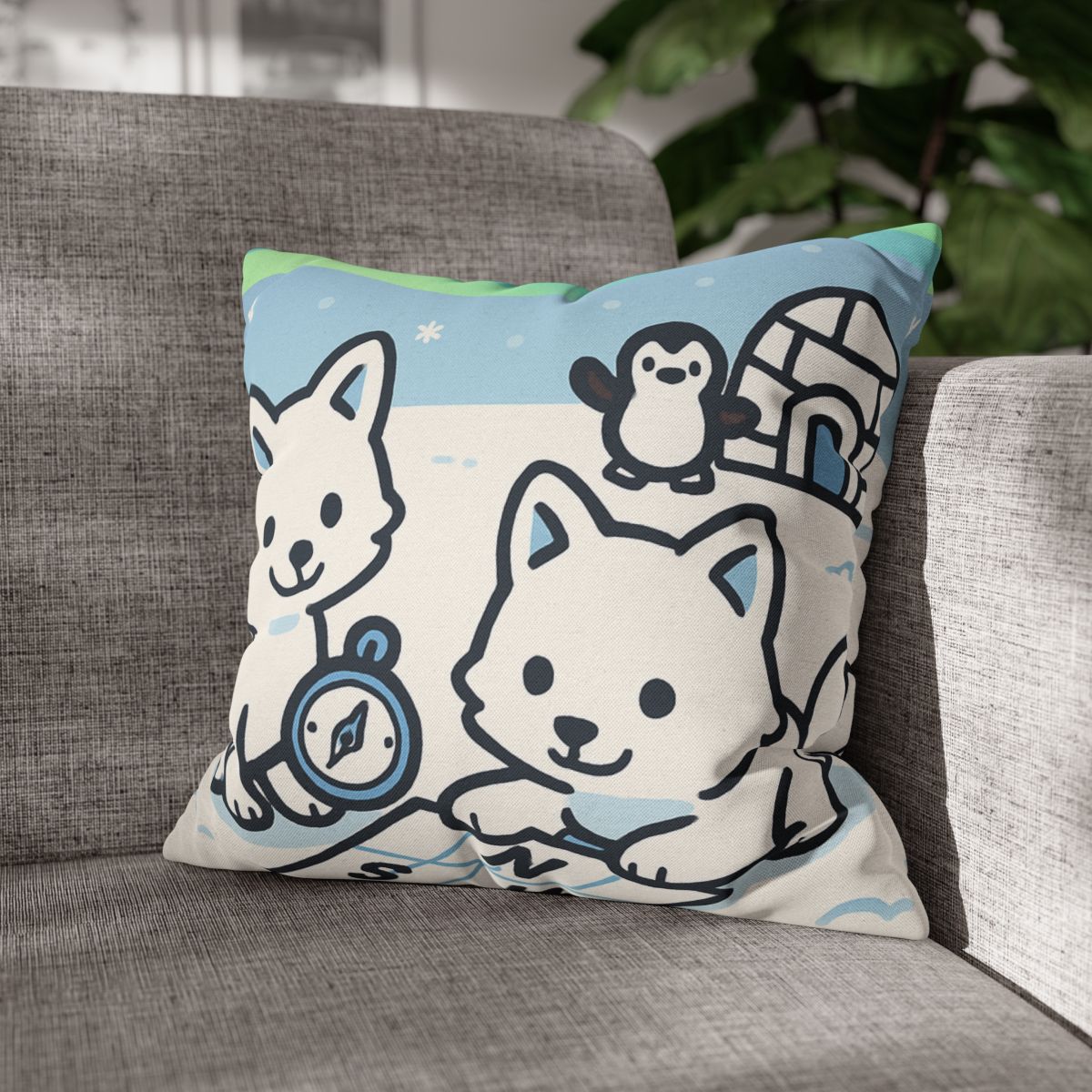 Polar Aurora Map Makers trendy patterned pillow cases
