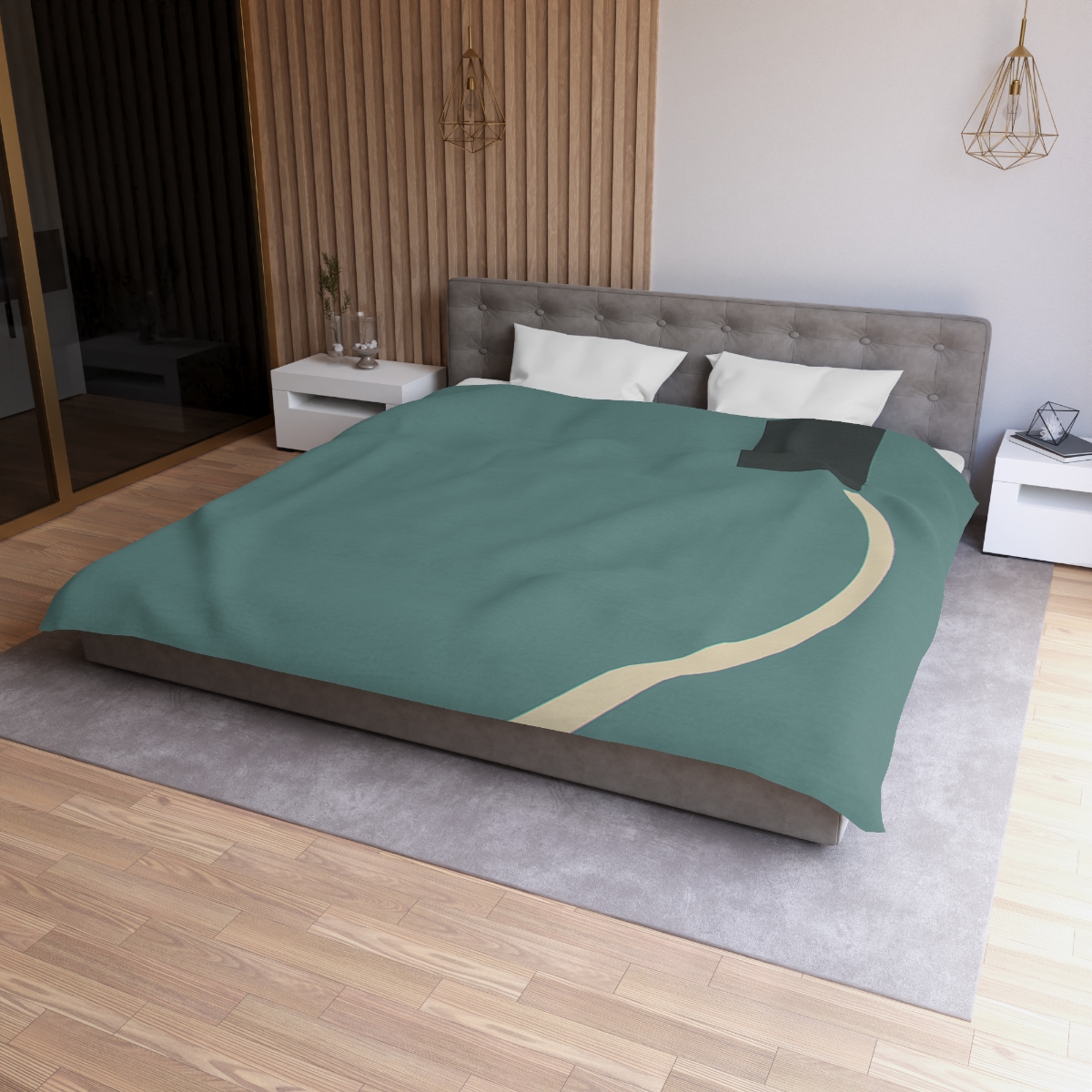 Negative Space Corner Arc duvets for gifts