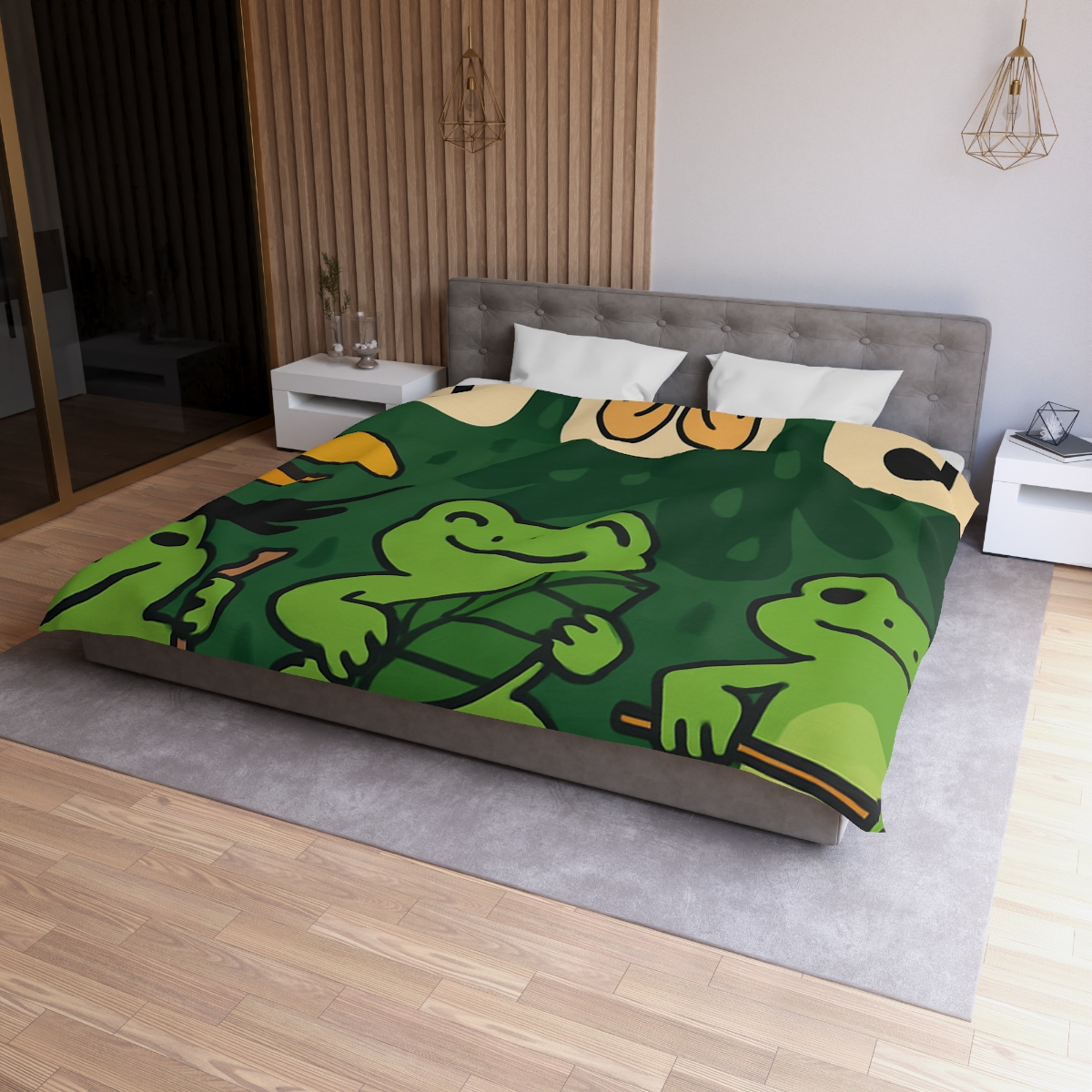 Jungle Rain Rhythm With The Frog Band soft comforter duvets