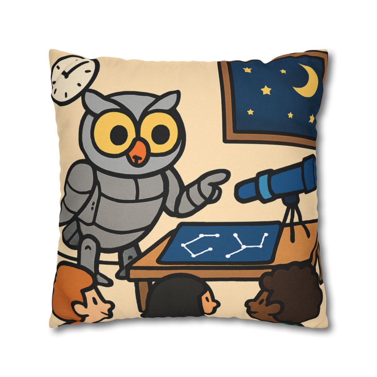 Robot Owl Telescope Workshop personalized pillow covers