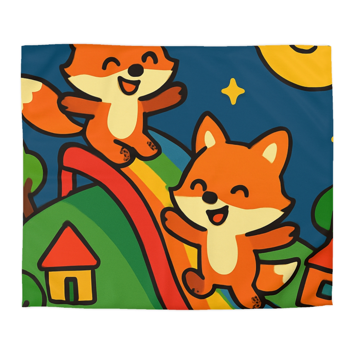 Planet Playground Of The Friendly Foxes unique patterned duvets